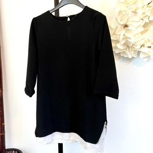 Atmosphere Shift Dress Black Gray with Zipper Accent Size 8